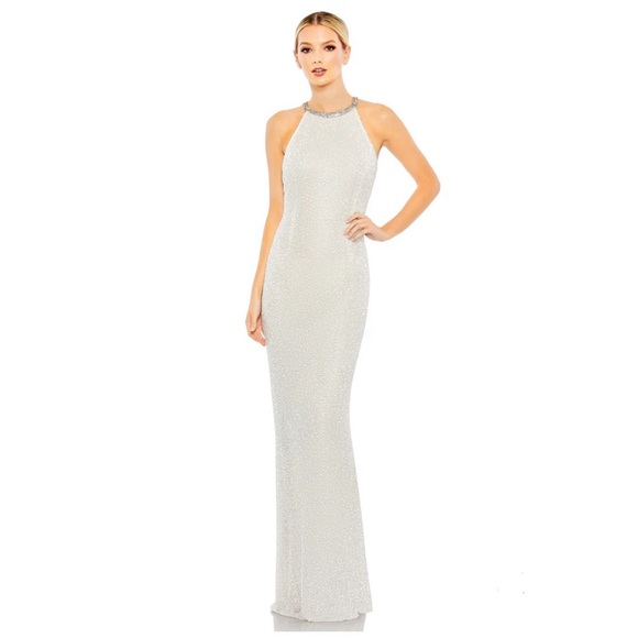 Mac Duggal Dresses & Skirts - NWT FULLY BEADED SLEEVELESS HIGH NECK COLUMN GOWN SIZE 0